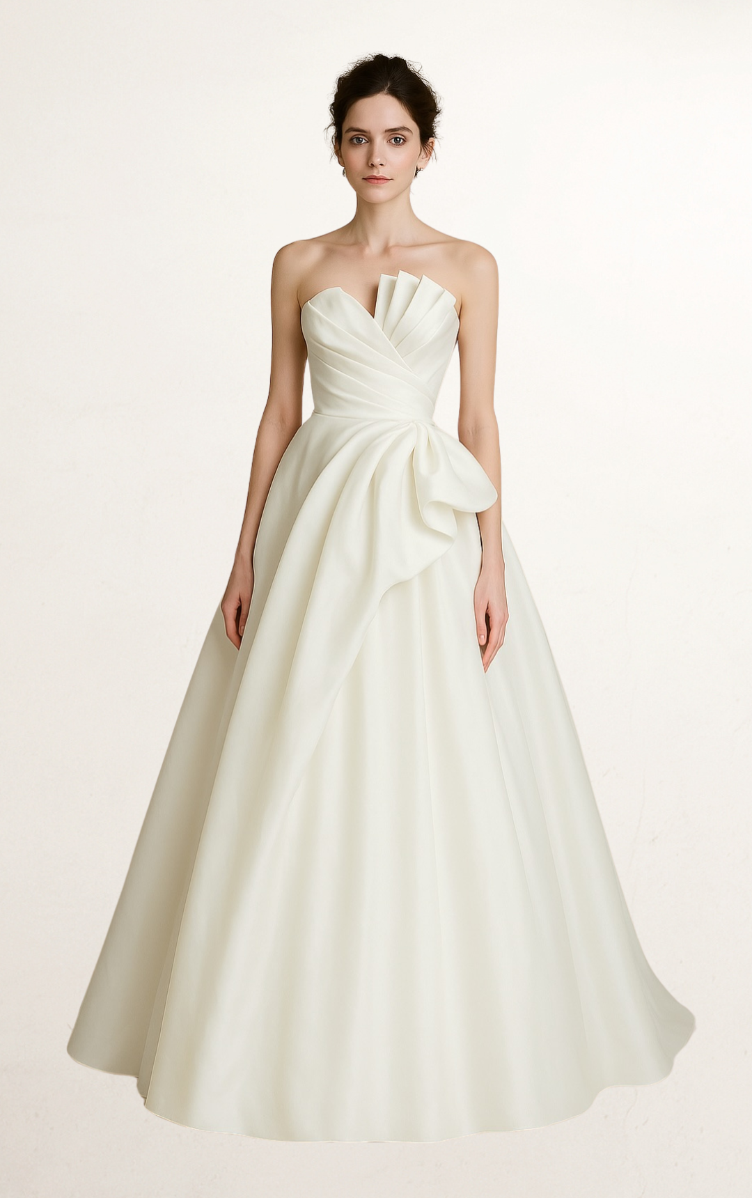 White Off-Shoulder Chiffon Bridal Gown
