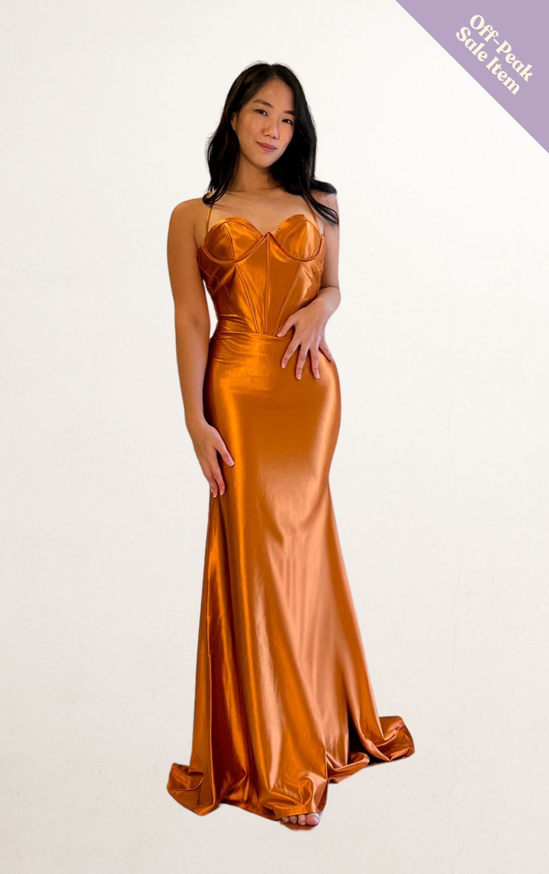 Brown Silk Halter Corset Dress