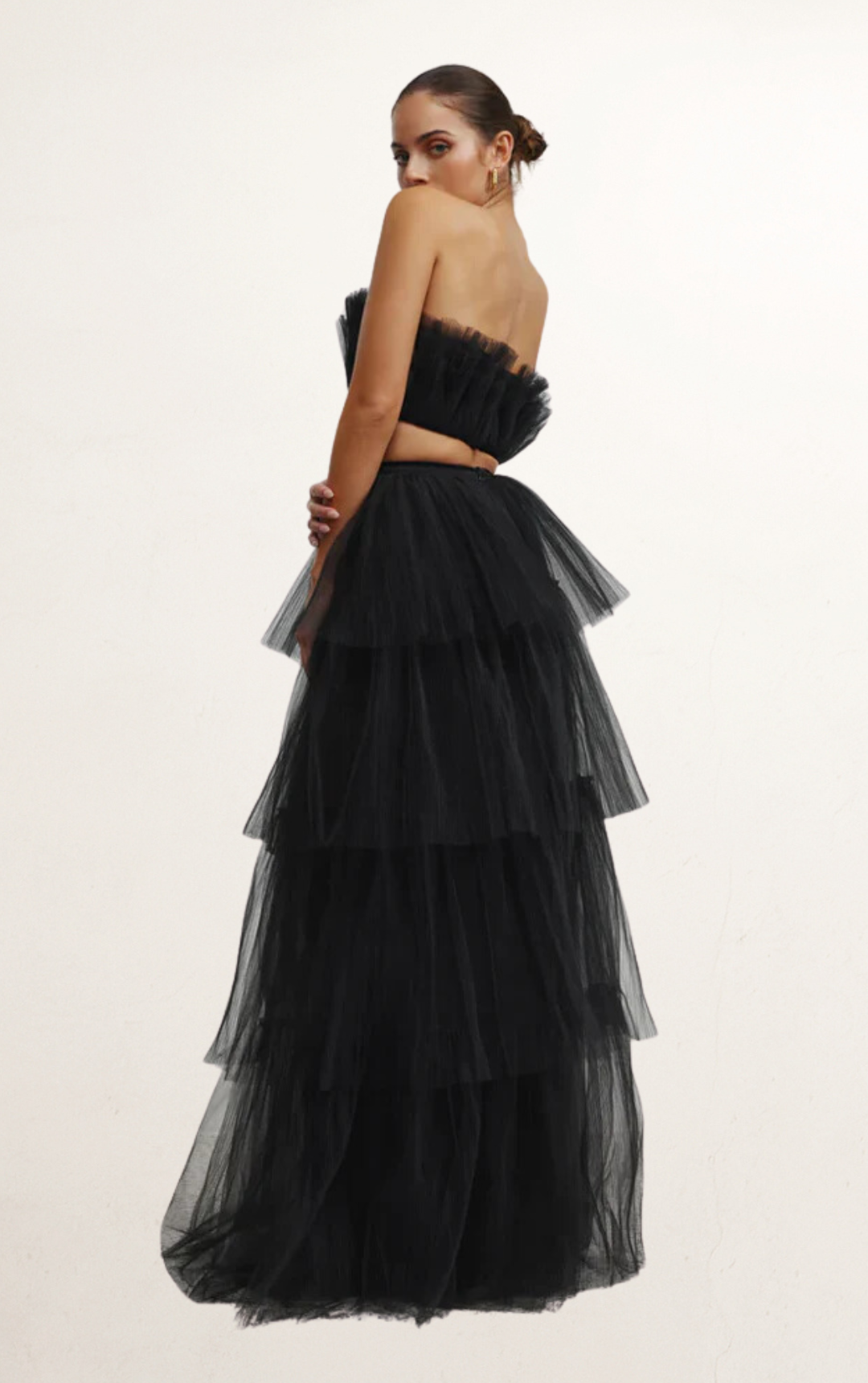 Lexi Black Two Piece Pleated Tulle Set