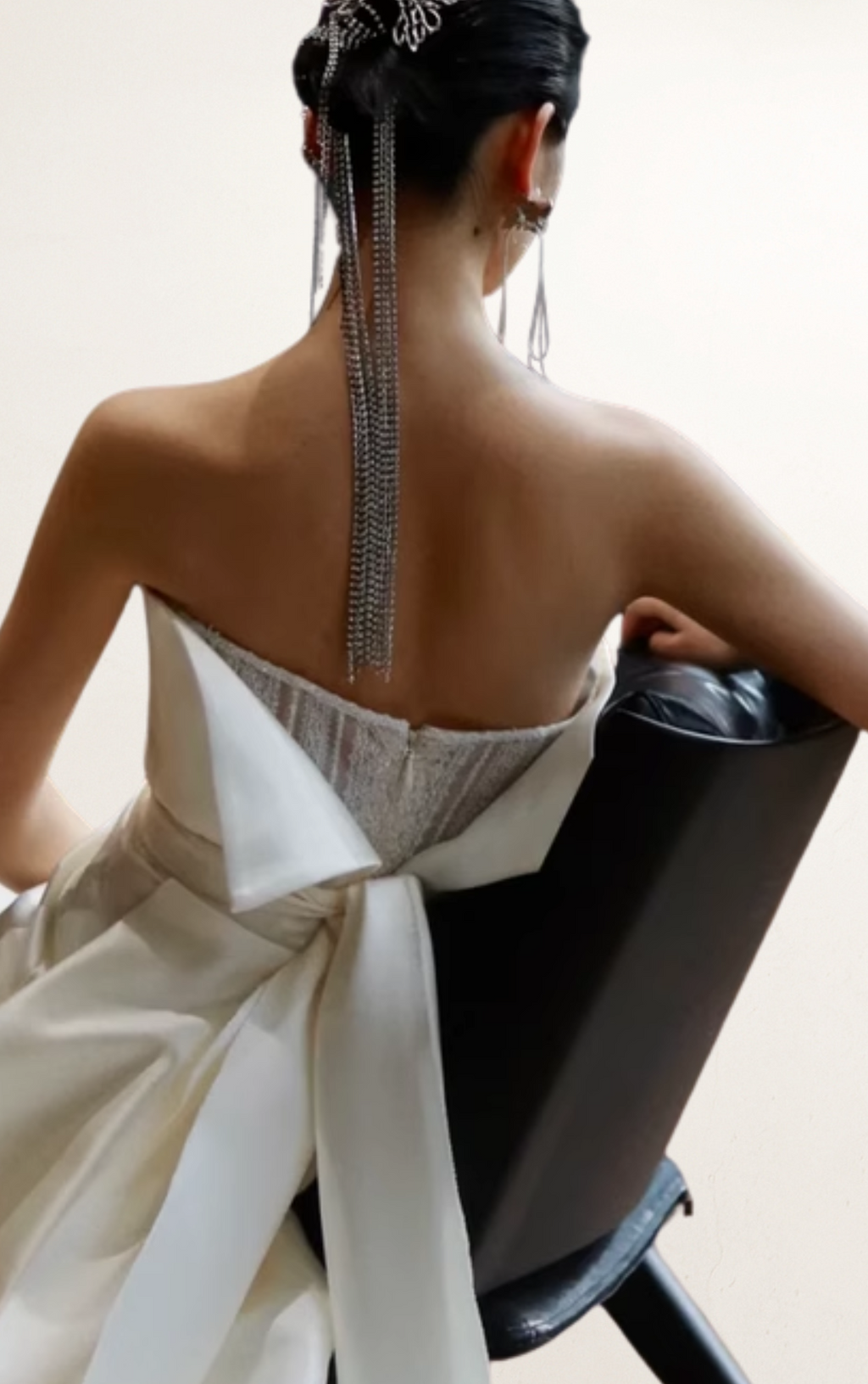Off-Shoulder Silk Back Detail Bridal Gown