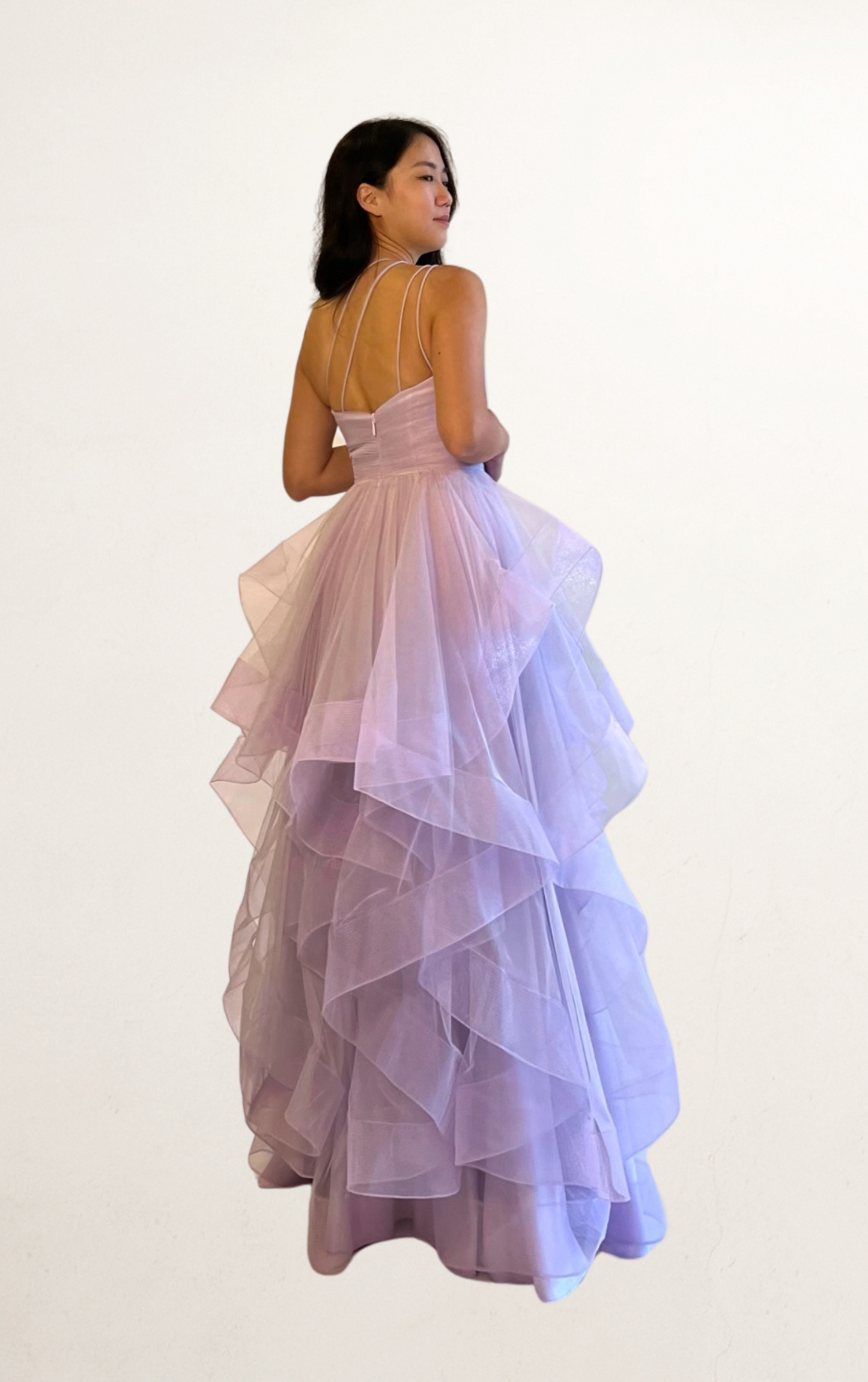 Purple One-Shoulder Tulle Dress