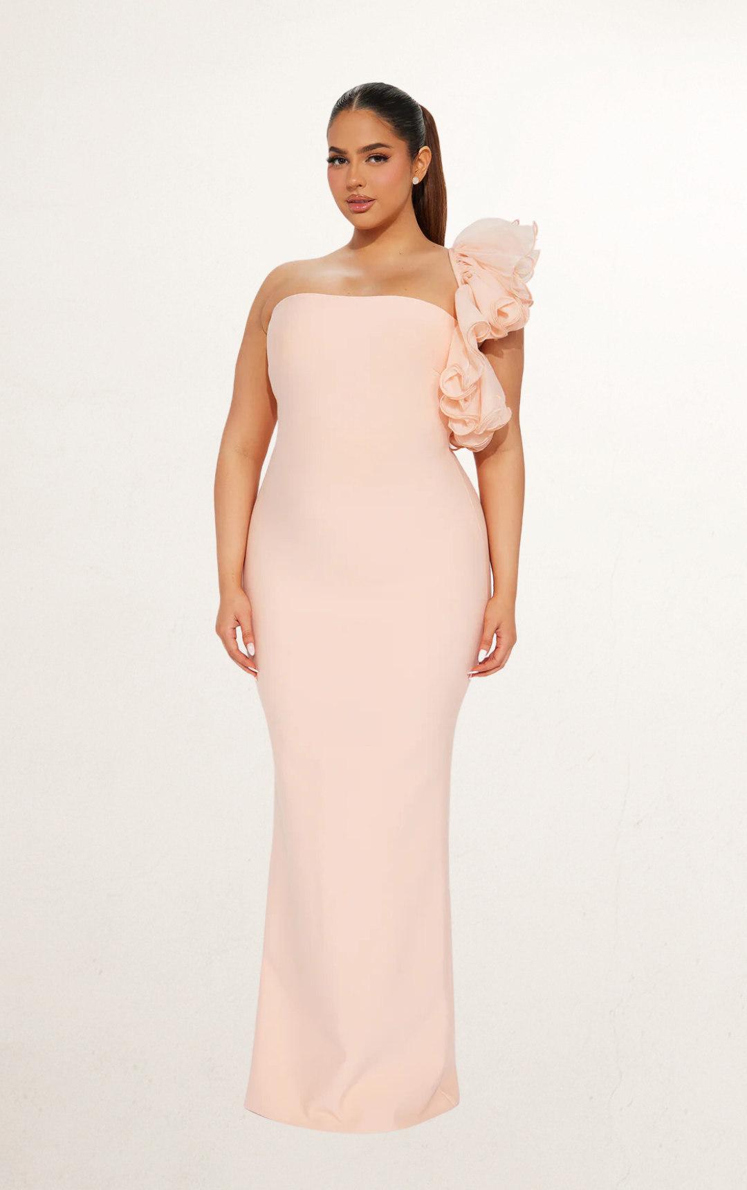 Pink Blush Bandage Ruffle Dress