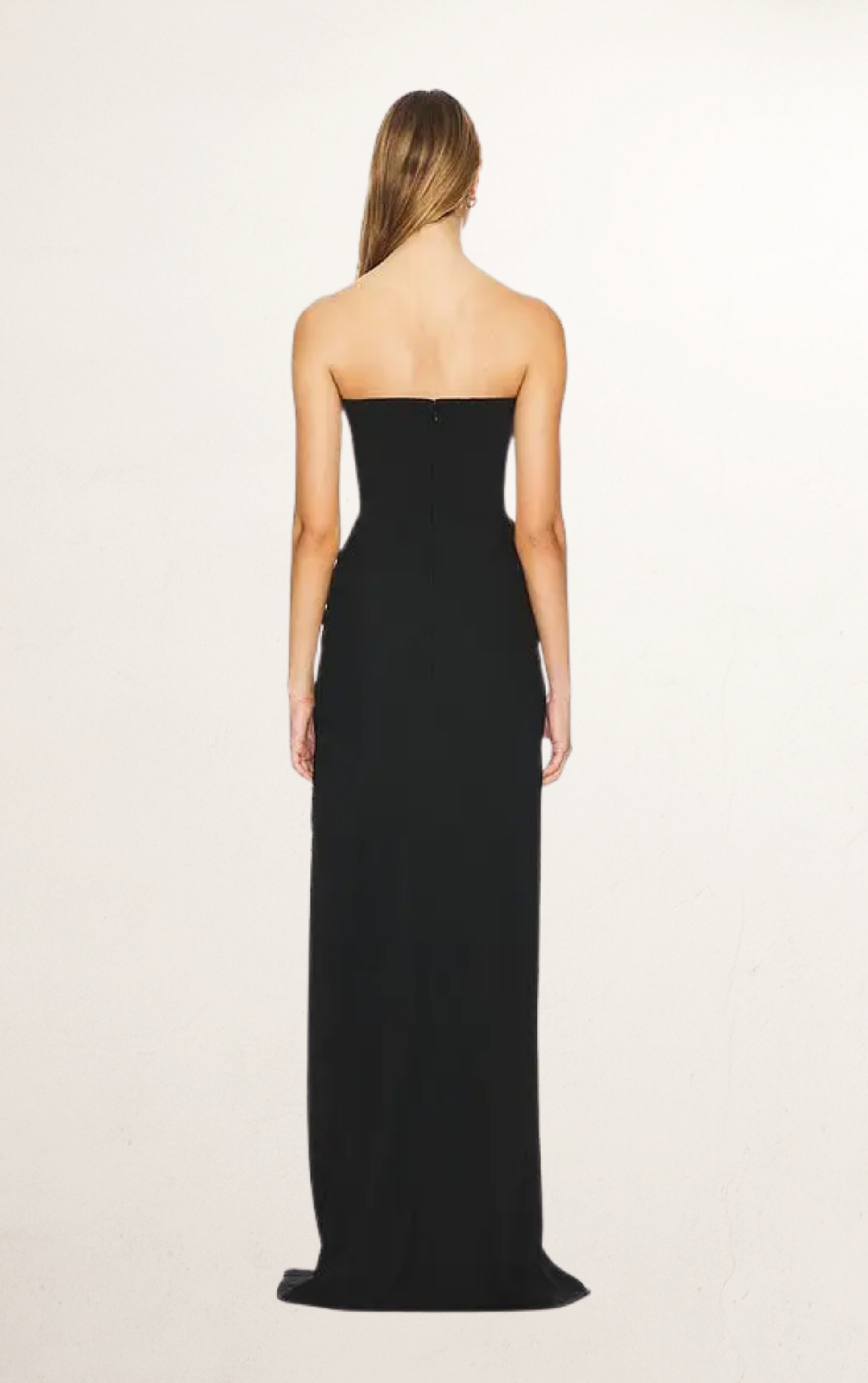 Black Sau Lee Flora Strapless Gown