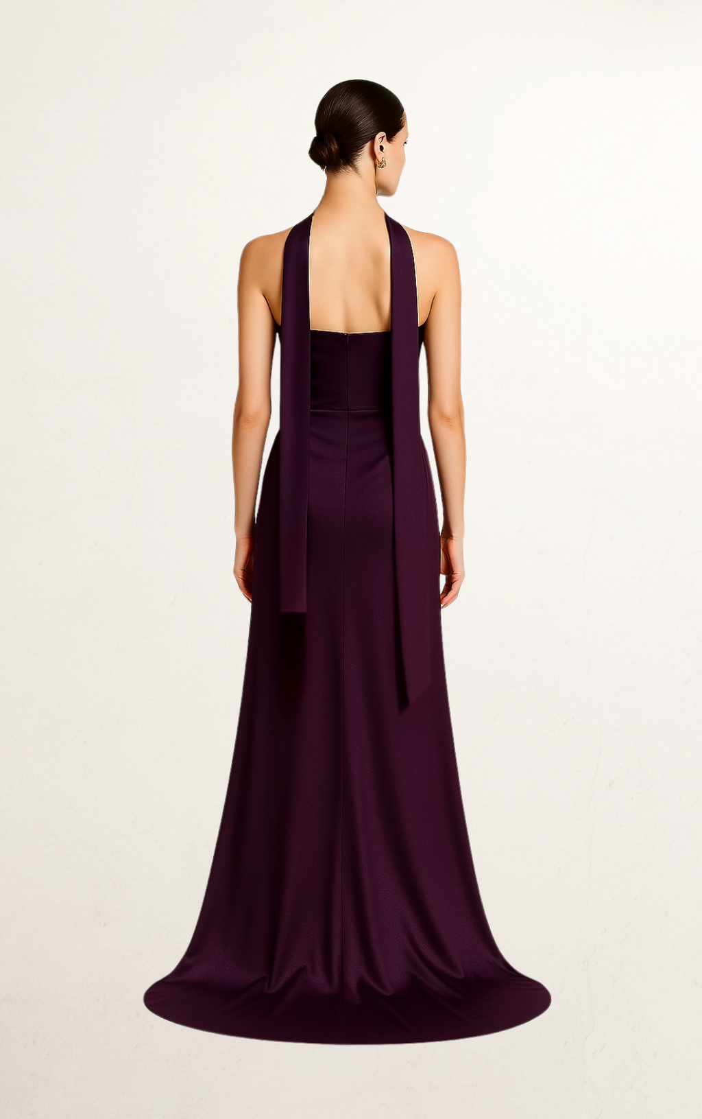 Purple Silk Bandeau with Scarf Dress