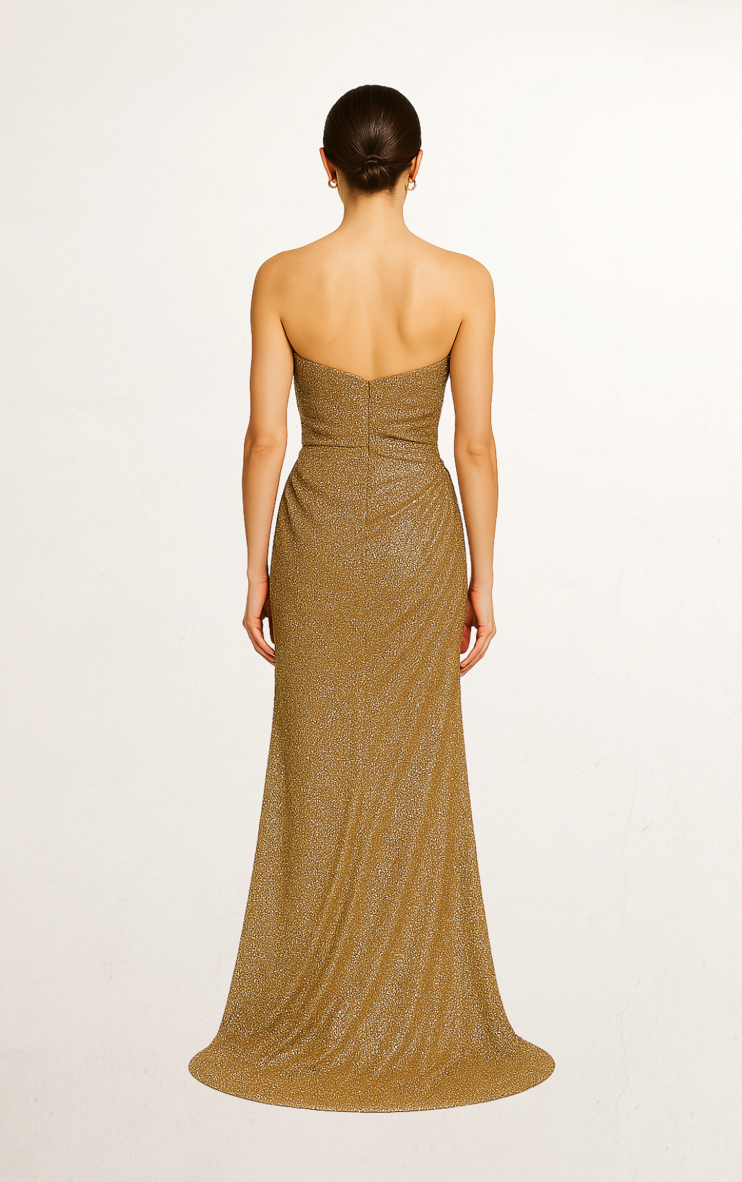 Gold Sequin Bandeau Gown