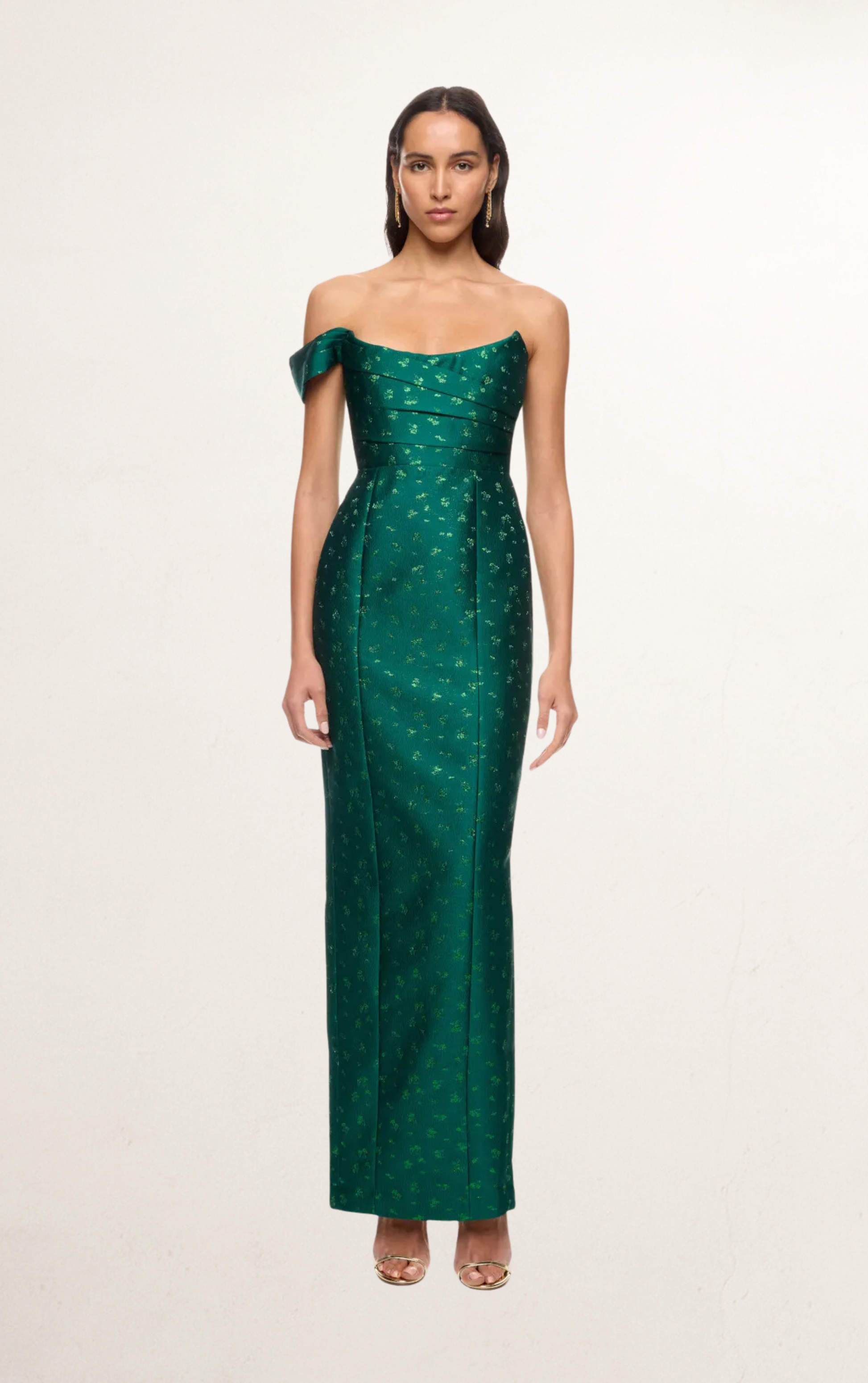Green Sau Lee Jackson Jacquard Gown