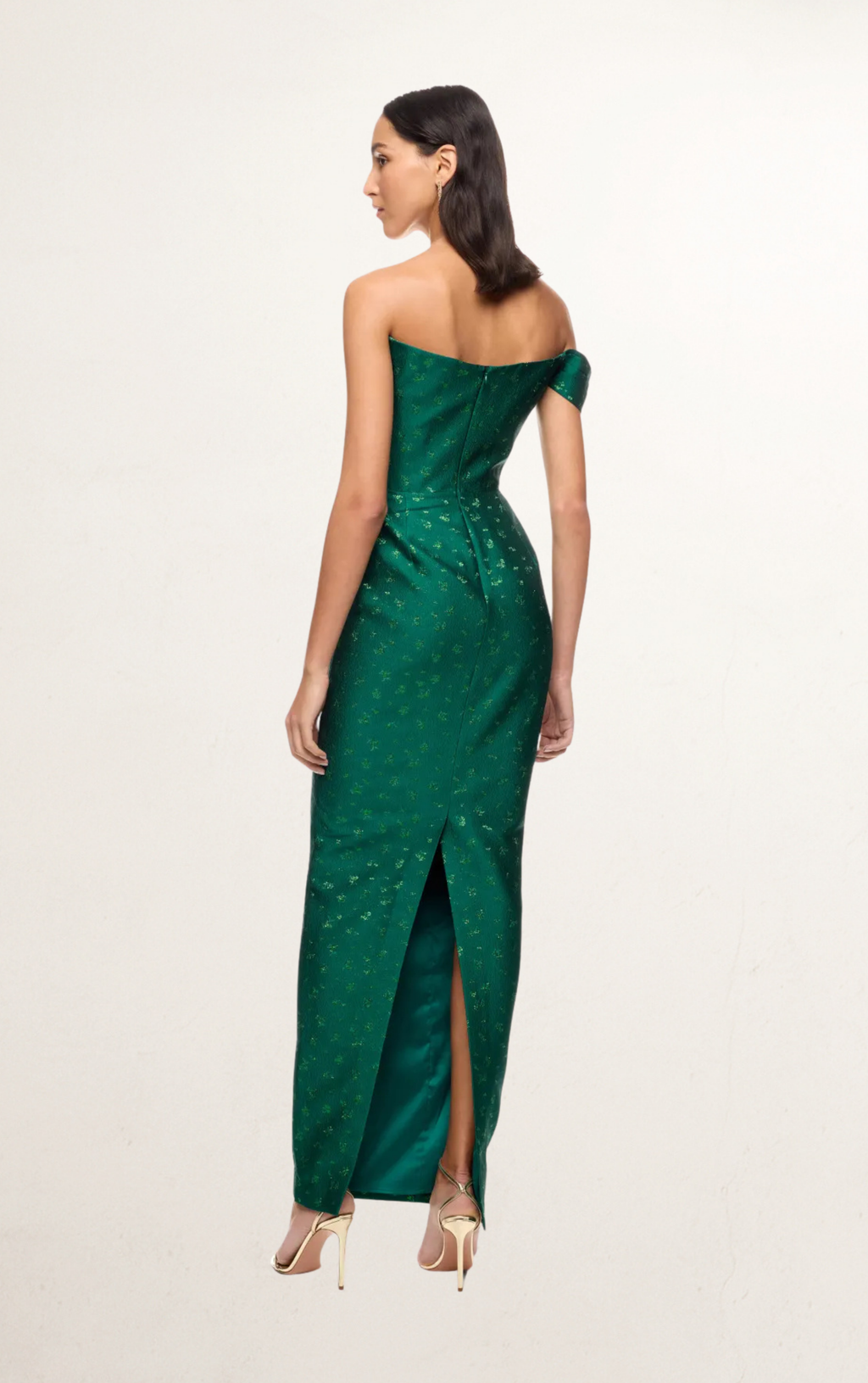 Green Sau Lee Jackson Jacquard Gown