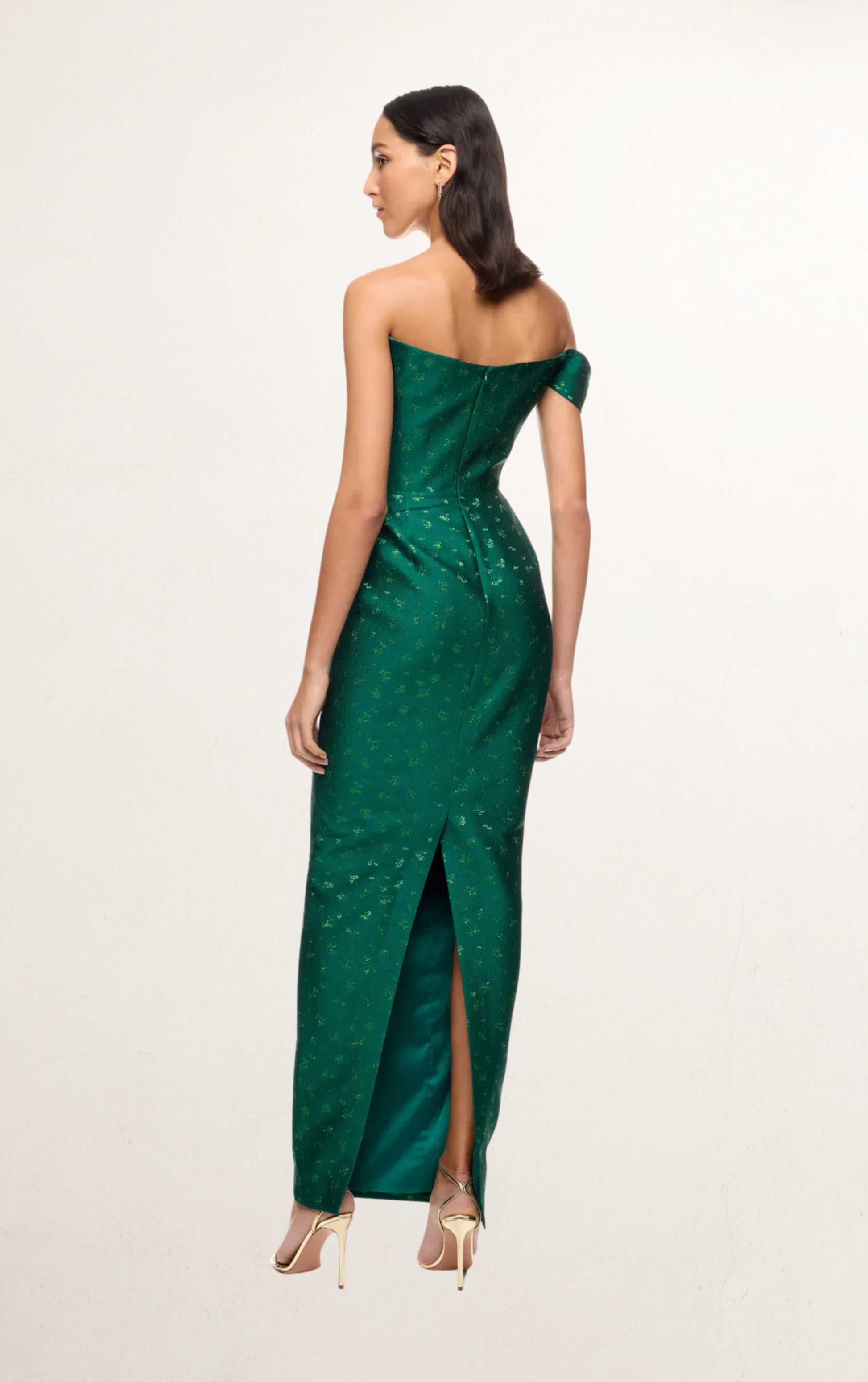 Green Sau Lee Jackson Jacquard Gown
