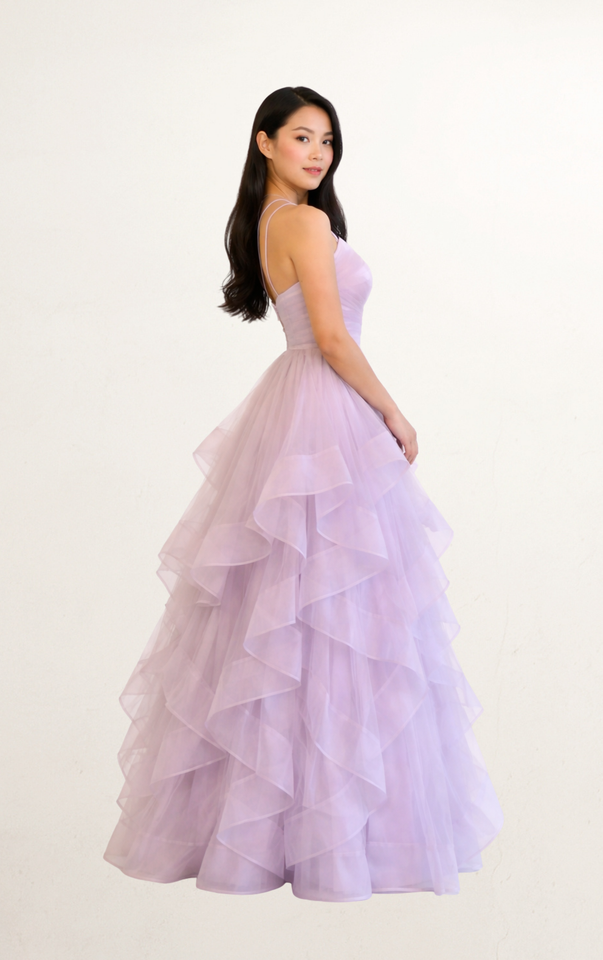 Purple One-Shoulder Tulle Dress