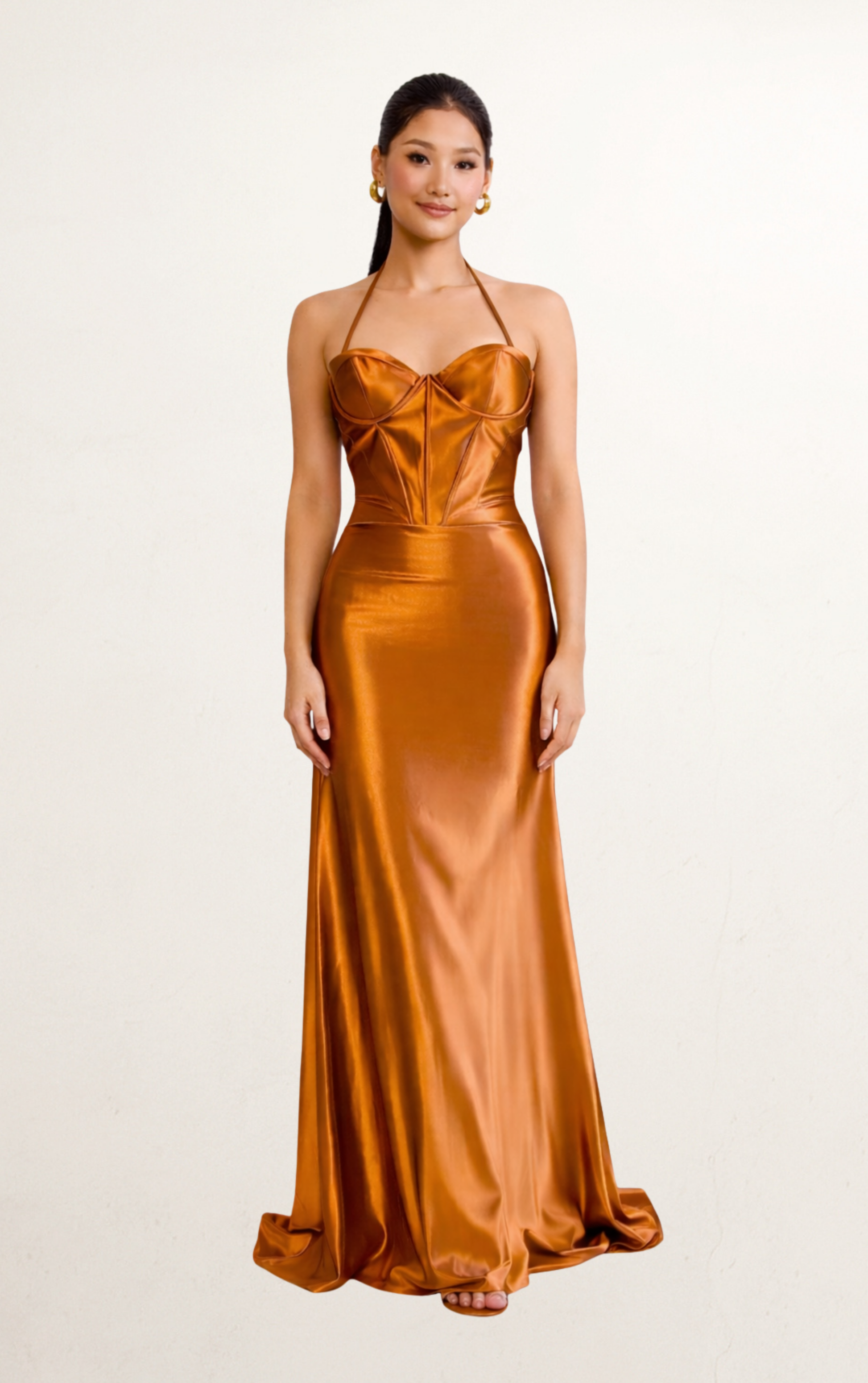 brown silk corset dress Long Brown Satin Corset Dress Custom Evening Gown, Formal or Graduation Outfit