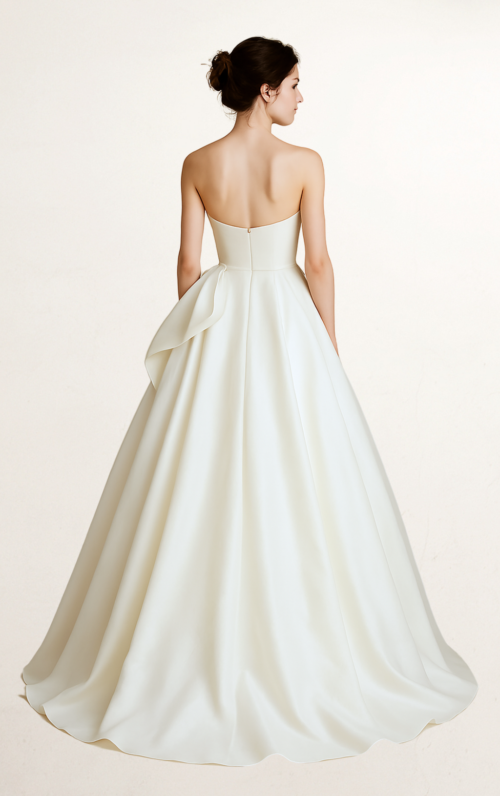 White Off-Shoulder Chiffon Bridal Gown