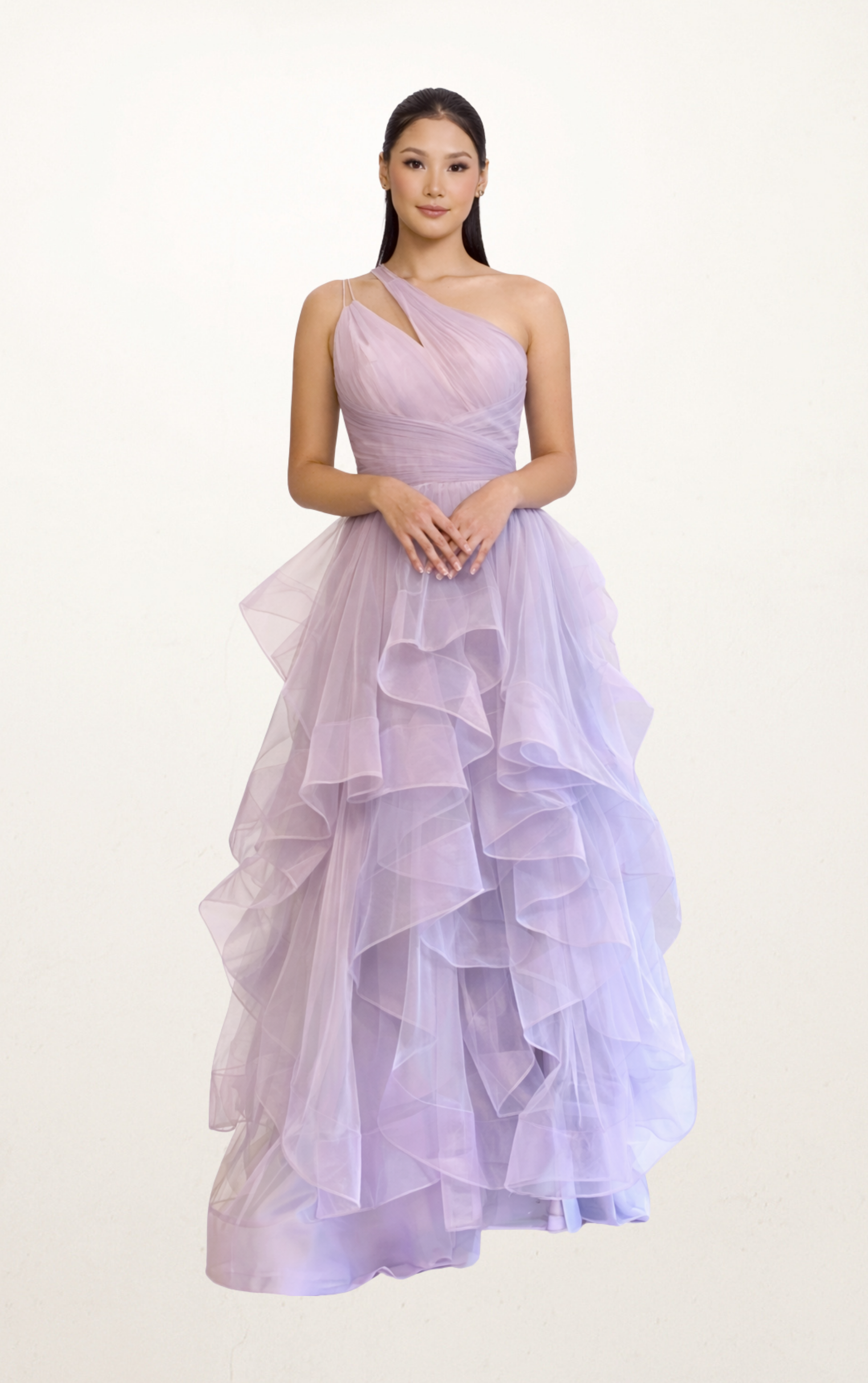 Purple One-Shoulder Tulle Dress