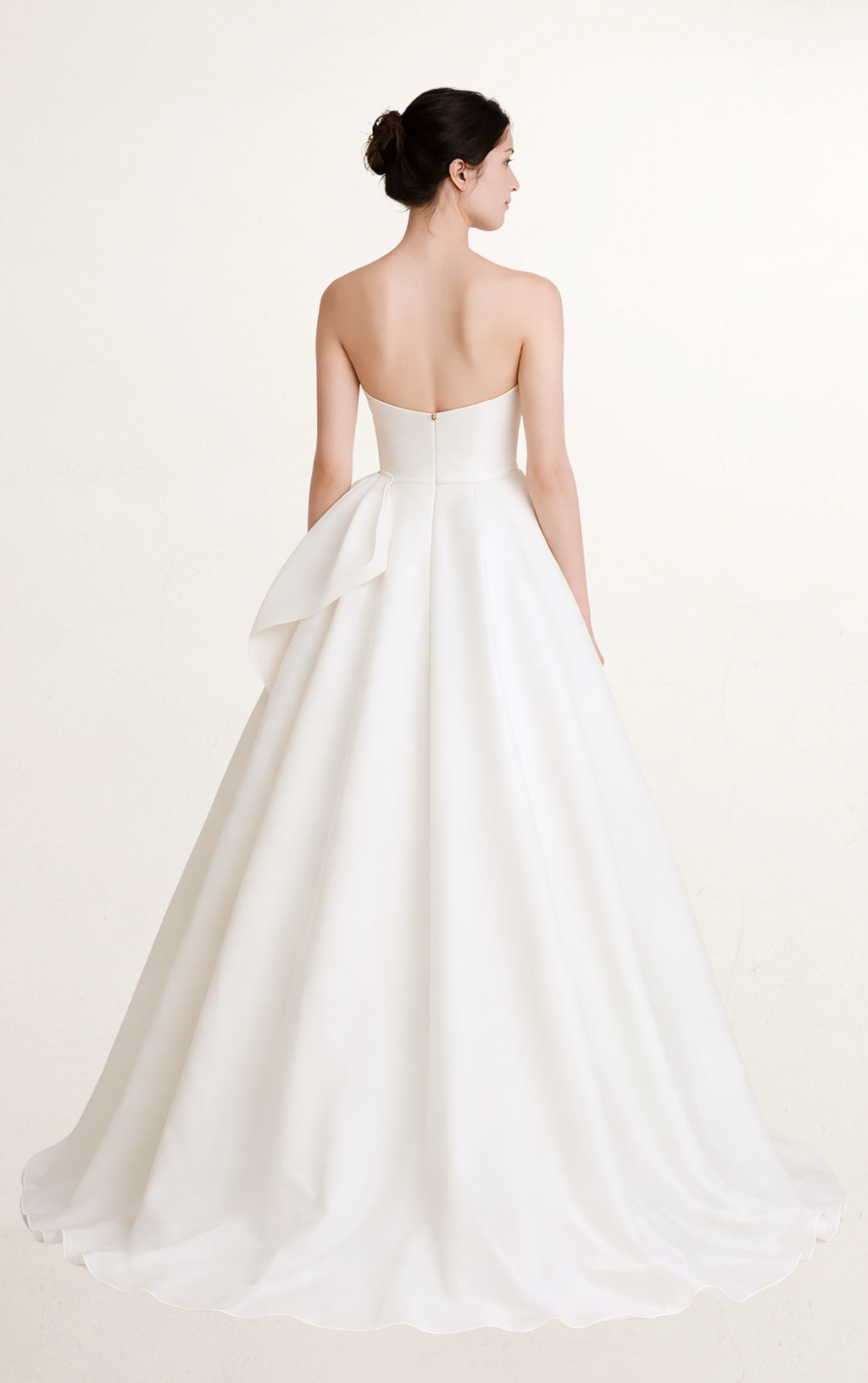 White Off-Shoulder Chiffon Bridal Gown