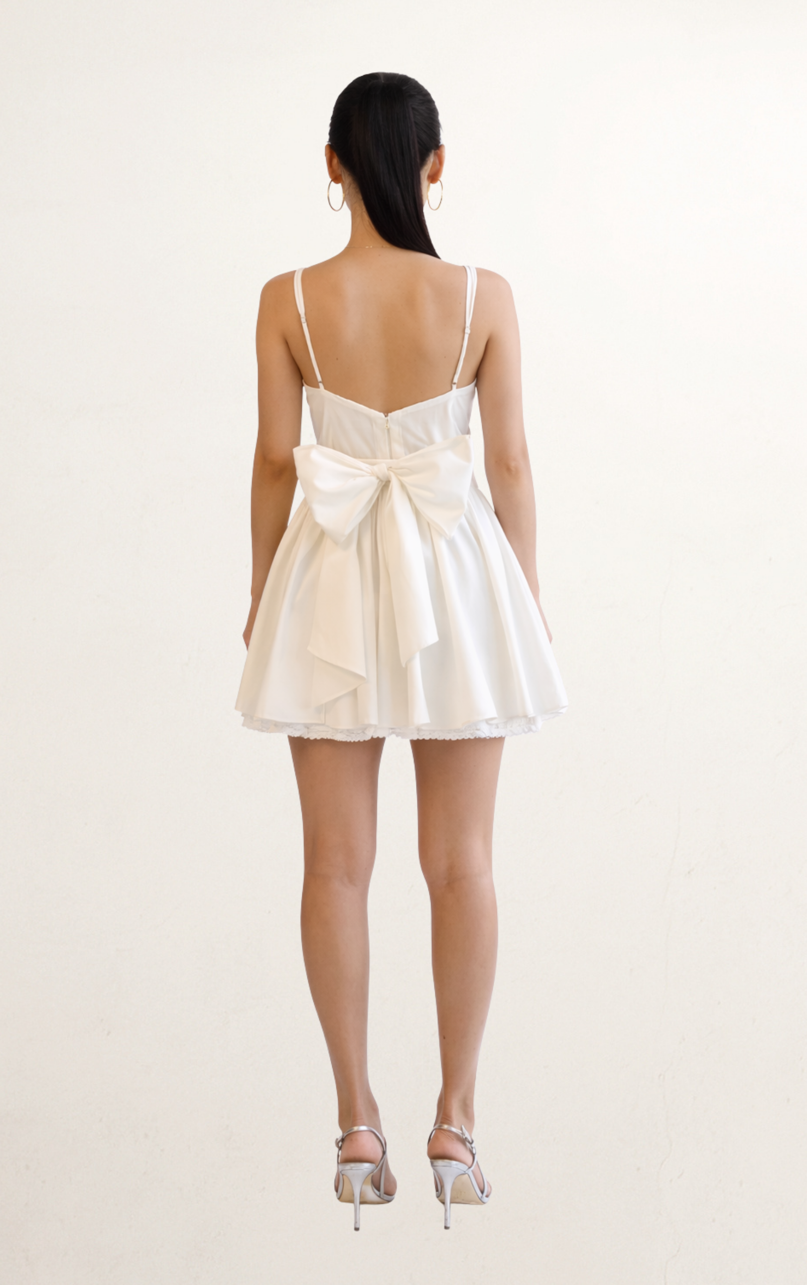 White Corset Flare Mini Dress