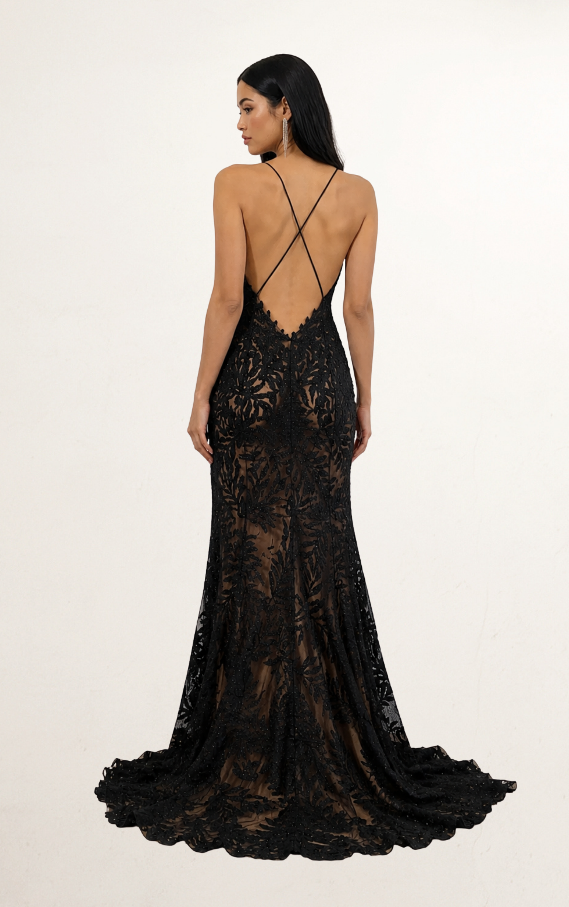 Black Noir Illusion Cutout Evening Dress