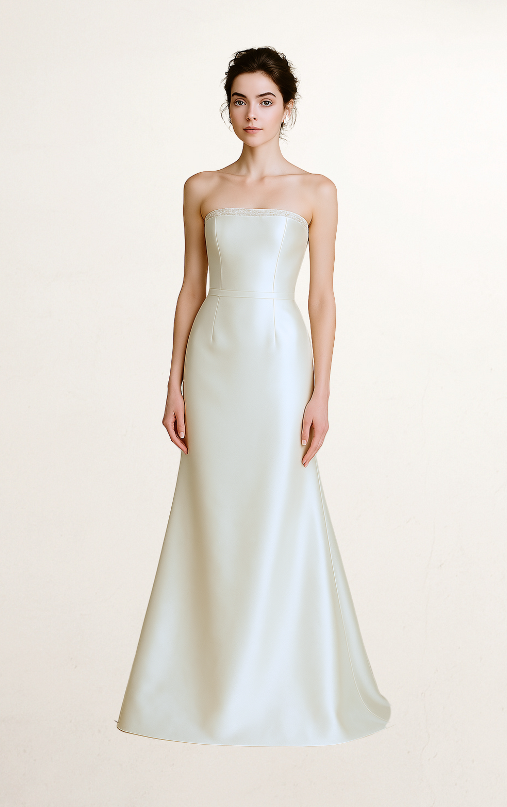 Off-Shoulder Silk Back Detail Bridal Gown
