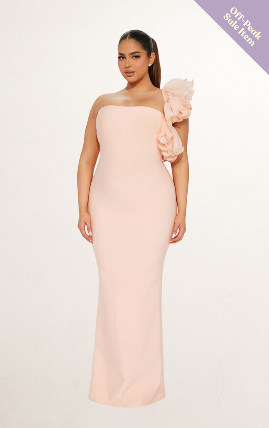 Pink Blush Bandage Ruffle Dress