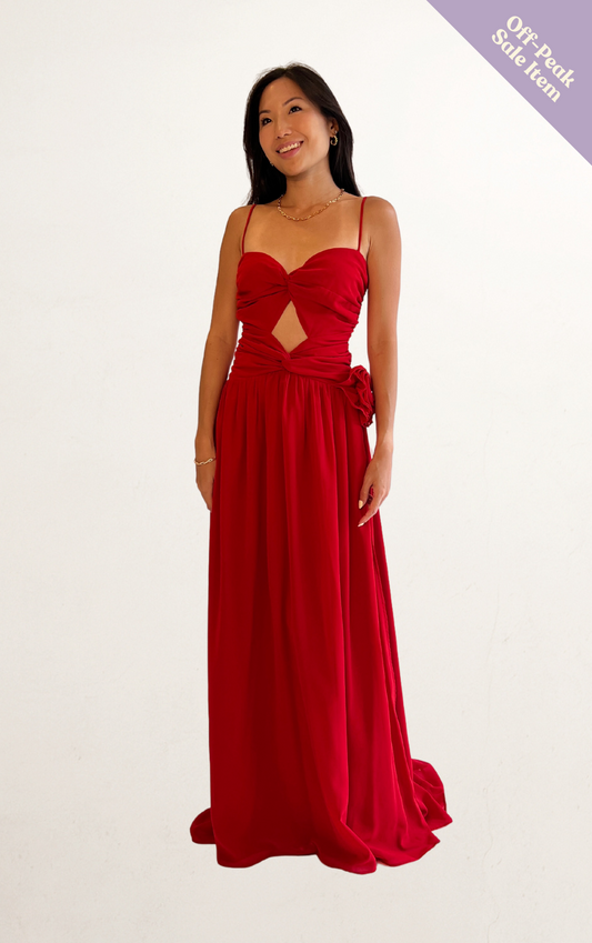 Red Sweetheart Cut-Out Dress