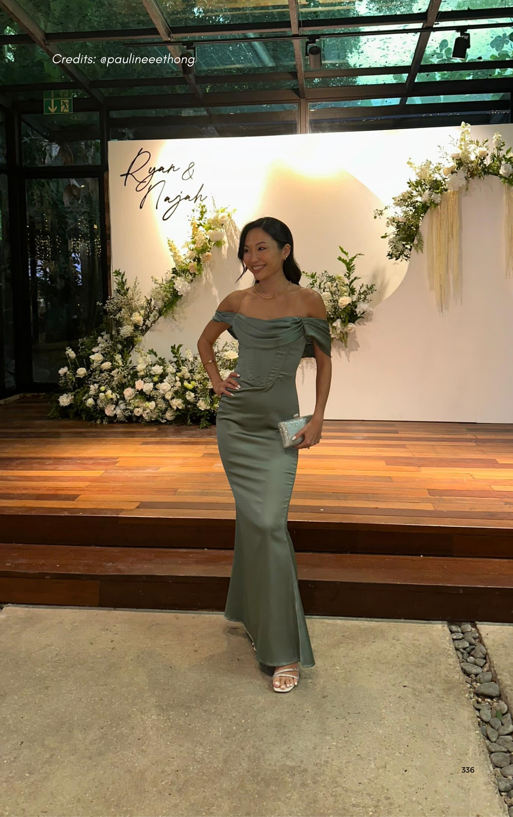 Sage Off-Shoulder Silk Corset Dress