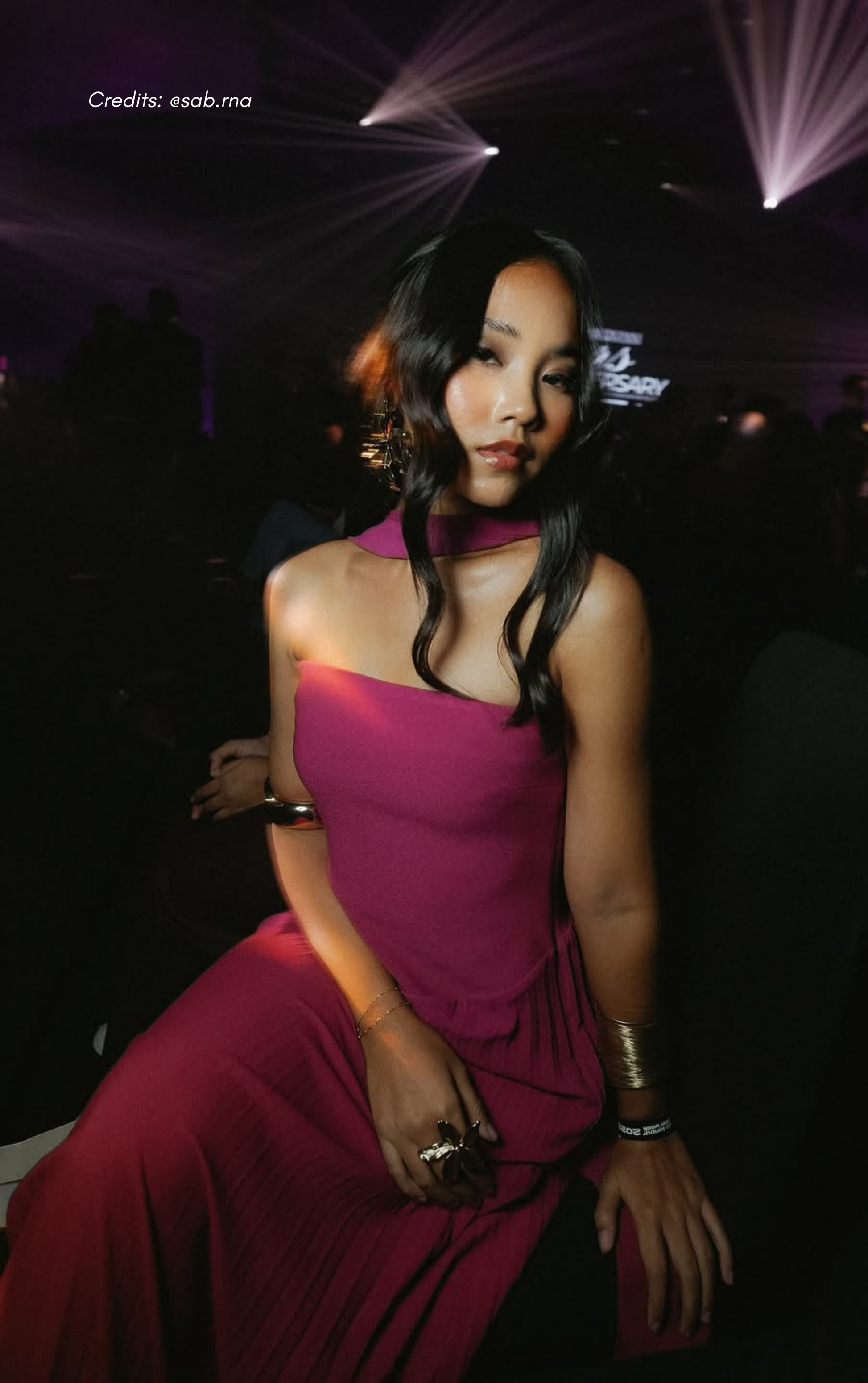 Pink Ombre Chiffon with Scarf Maxi Dress