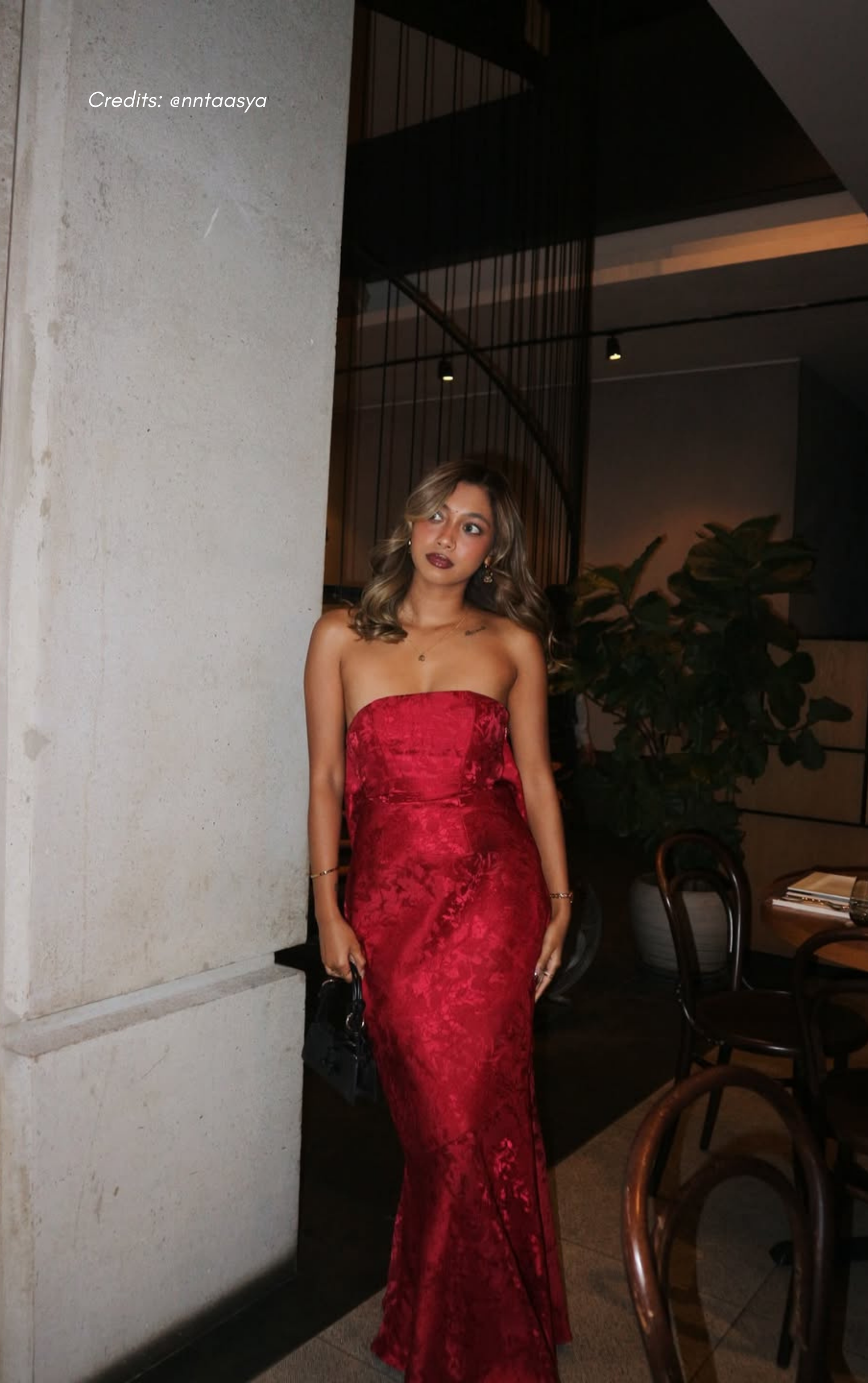 Red Off-Shoulder Bow Maxi Dress