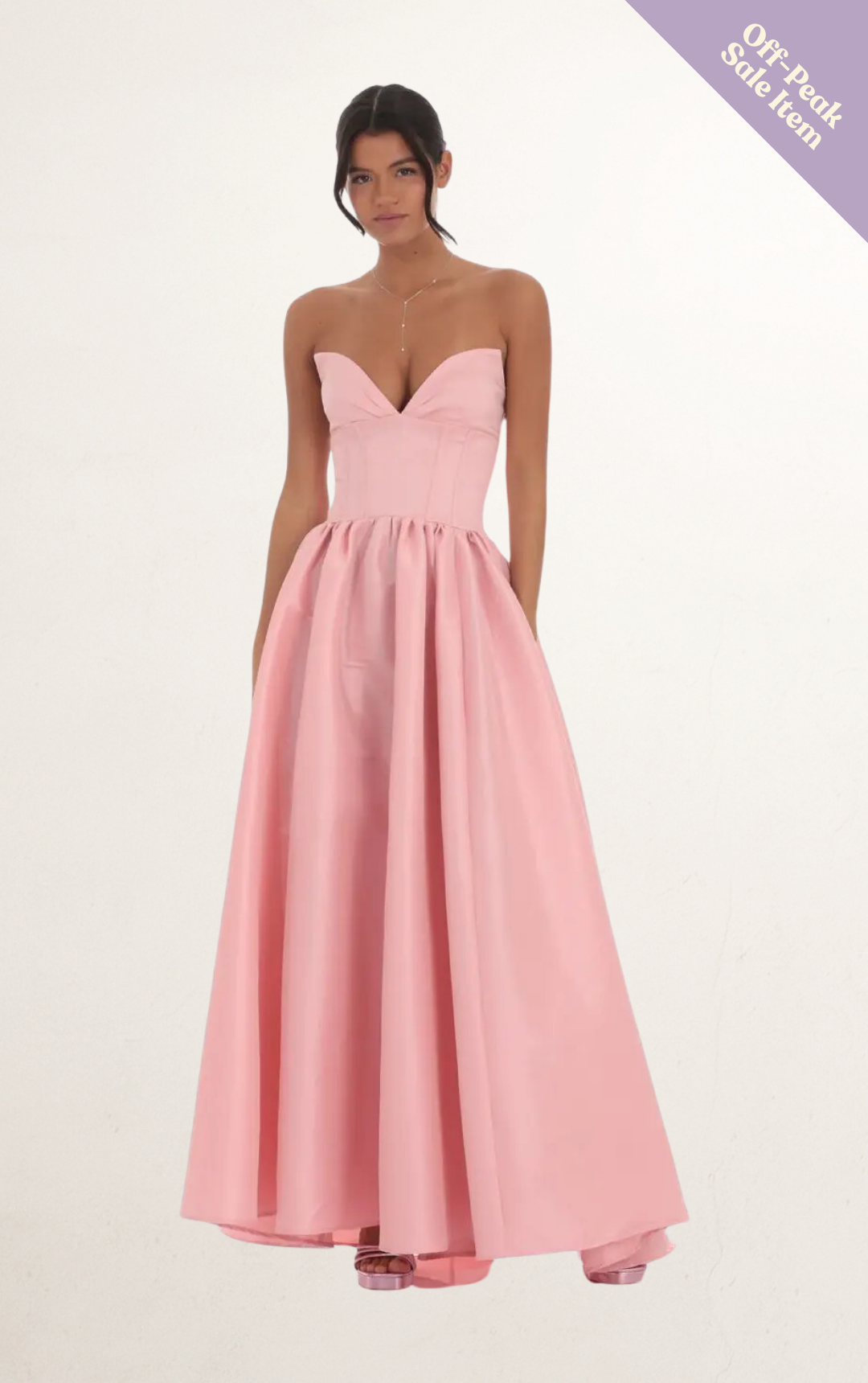 Pink Corset Strapless Maxi Dress