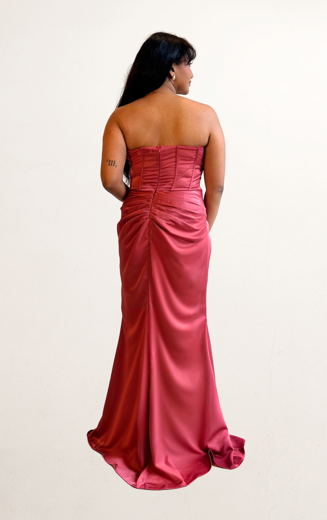 corset wrap maxi dress NEW EXPRESS $168 NEON BERRY SATIN STRAPLESS CORSET WRAP MAXI DRESS SZ 4