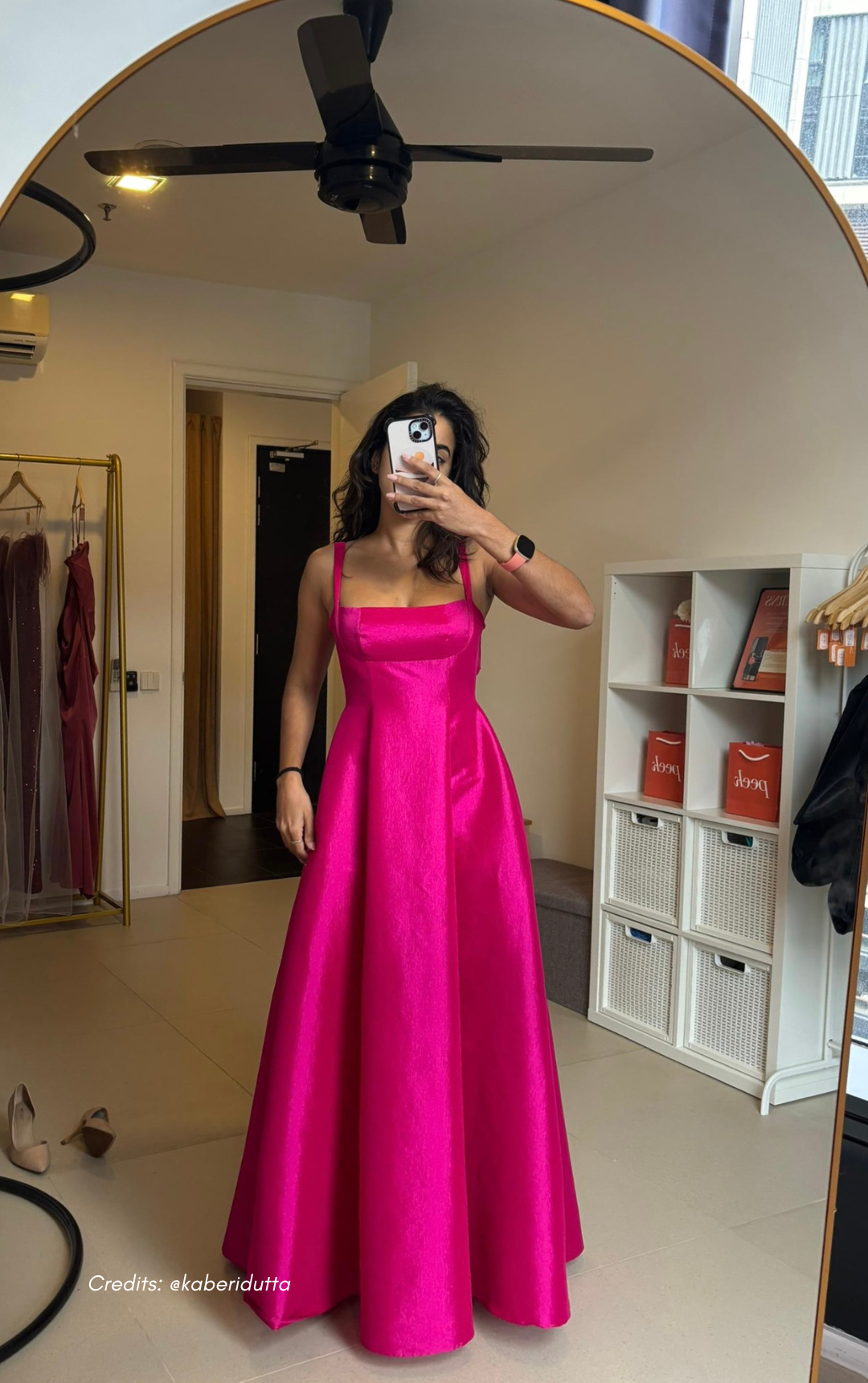 Pink Fit & Flare Ribbon Maxi Dress